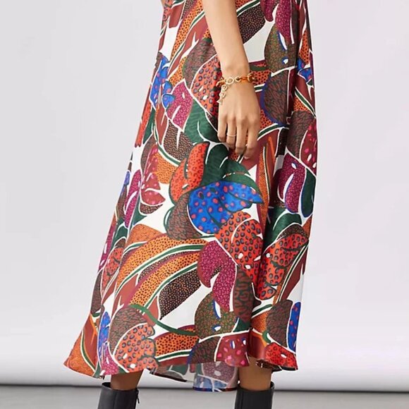 NWT Farm Rio for Anthropologie Monstera Midi Skirt, Size Medium - Picture 2 of 3